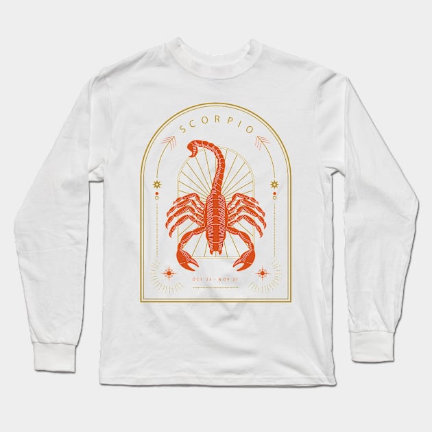 Scorpio Long Sleeve T-Shirt by Javio